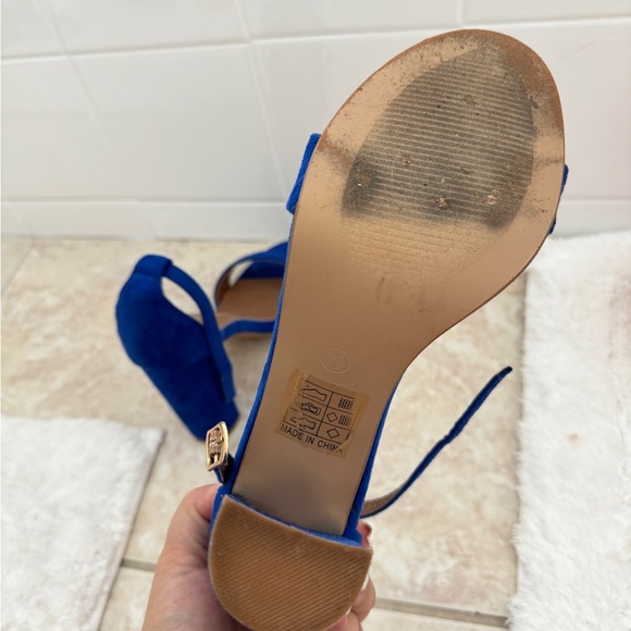 J. Adams Cobalt Blue Chunky Heels - Picture 8 of 15